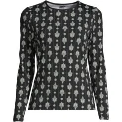 Lands' End Women's Long Crew Neck Long Sleeve Rash Guard UPF 50 Sun Protection Modest Swim Tee -Clothing store GUEST b7be5b6d 44ce 4107 9863 9777b28773b2