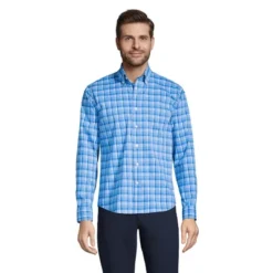 Lands' End Men's Traditional Fit Comfort-First Shirt With Coolmax Printed -Clothing store GUEST b807b76c 47cb 422d 8436 71b546af6d20