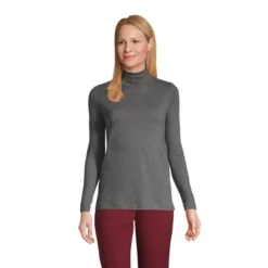 Lands' End Women's Supima Cotton Long Sleeve Turtleneck -Clothing store GUEST b851ff09 f576 4b5a 8899 c567e857e170