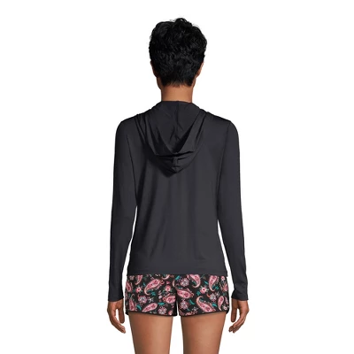 Lands' End Women's Hooded Full Zip Long Sleeve Rash Guard UPF 50 Sun Protection Cover-up Pockets 1 Lands' End Women's Hooded Full Zip Long Sleeve Rash Guard UPF 50 Sun Protection Cover-up Pockets