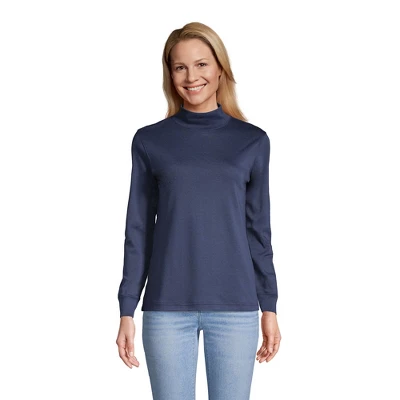 Lands' End Women's Long Sleeve Supima Mock Turtleneck 4 Lands' End Women's Long Sleeve Supima Mock Turtleneck - Image 4