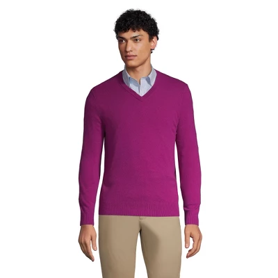 Lands' End Men's Fine Gauge Cashmere V-neck Sweater 4 Lands' End Men's Fine Gauge Cashmere V-neck Sweater - Image 4