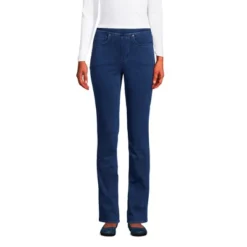 Lands' End Women's Starfish Mid Rise Pull On Knit Denim Straight Jeans -Clothing store GUEST c0df9ce0 3c5e 419e 81fe e93de6c6c837