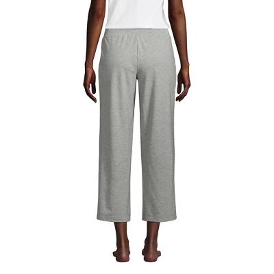 Lands' End Women's Lounge Mid Rise Wide Leg Crop Pajama Pants 1 Lands' End Women's Lounge Mid Rise Wide Leg Crop Pajama Pants