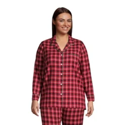 Lands' End Women's Long Sleeve Print Flannel Pajama Top -Clothing store GUEST c67d8beb 1bb0 4f02 8fd5 c86324549669