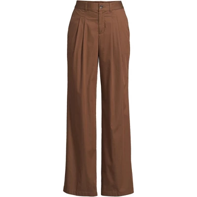 Lands' End Women's High Rise Crisp Poplin Chino Wide Leg Pants 3 Lands' End Women's High Rise Crisp Poplin Chino Wide Leg Pants - Image 3