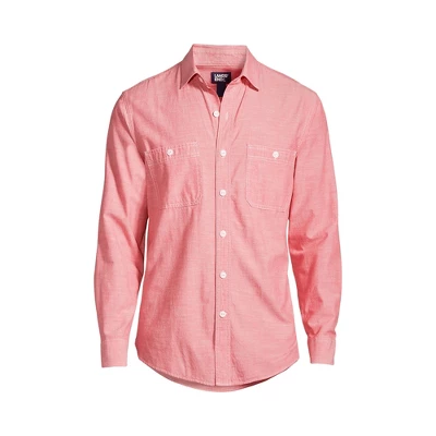 Lands' End Men's Tailored Fit Chambray Work Shirt 1 Lands' End Men's Tailored Fit Chambray Work Shirt