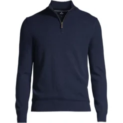 Lands' End Men's Fine Gauge Cashmere Quarter Zip -Clothing store GUEST ca88e976 3415 4e4c 9c2e 0003a49c7b14