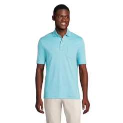 Lands' End Men's Short Sleeve Super Soft Supima Polo Shirt With Pocket -Clothing store GUEST cd84d26c a398 41c2 8836 27115bc4d122