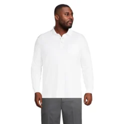 Lands' End Men's Long Sleeve Super Soft Supima Polo Shirt With Pocket -Clothing store GUEST d120cd2c c552 4e4f a28c b862bb94790a