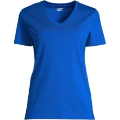 Lands' End Women's Relaxed Supima Cotton Short Sleeve V-Neck T-Shirt -Clothing store GUEST d122c825 3d55 49d1 b52b a8d047bb0283