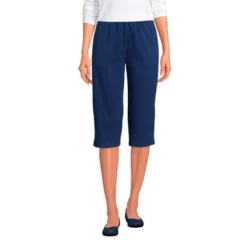 Lands' End Women's Sport Knit High Rise Elastic Waist Pull On Capri Pants -Clothing store GUEST d392e2f0 7253 4688 9947 845adea404e2