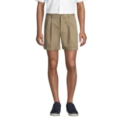 Lands' End Lands' End Men's Traditional Fit Pleated 6" No Iron Chino Shorts 7 Lands' End Lands' End Men's Traditional Fit Pleated 6" No Iron Chino Shorts -Clothing store GUEST d4e6b64f 59e2 45bf 9934 8d6ca213dcf0