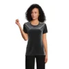 Lands' End Women's Short Sleeve Velvet Crew Neck Top