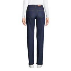 Lands' End Women's Recover High Rise Straight Leg Blue Jeans