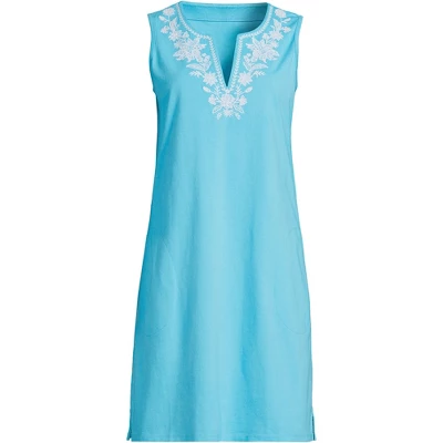Lands' End Women's Cotton Jersey Sleeveless Swim Cover-up Dress 10 Lands' End Women's Cotton Jersey Sleeveless Swim Cover-up Dress - Image 10