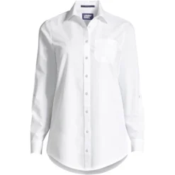 Lands' End Women's Wrinkle Free No Iron Roll Sleeve Boyfriend Tunic Top -Clothing store GUEST d8cc1148 0bbd 4075 bd8e db118ad71cdc