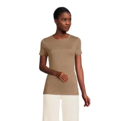 Lands' End Women's Cotton Rib Short Sleeve Crewneck T-shirt -Clothing store GUEST d971249f fd99 4f98 8588 37ddcc0d7e67