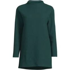 Lands' End Women's Long Sleeve Textured Pique Funnel Neck Tunic -Clothing store GUEST da043494 dd05 4da1 acb9 f615a1a37517