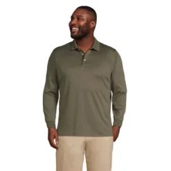 Lands' End Men's Long Sleeve Super Soft Supima Polo Shirt -Clothing store GUEST db2455f9 c7ef 4fcd 9c69 2e61a3881f7e