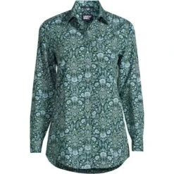 Lands' End Women's Wrinkle Free No Iron Roll Sleeve Boyfriend Tunic Top -Clothing store GUEST db796ecb 0929 4a13 ba17 0a562bb8a5e7