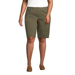 Lands' End Women's Plus Size Mid Rise Elastic Waist Pull On 12" Knockabout Chino Bermuda Shorts -Clothing store GUEST dc5a7d81 f01d 46e4 9ab4 50ee6dd7a0ab