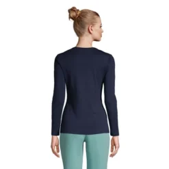 Lands' End Women's Tall All Cotton Long Sleeve Crewneck T-Shirt