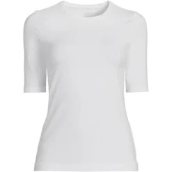 Lands' End Women's Elbow Sleeve Lightweight Jersey Crew Neck Top -Clothing store GUEST dec073d3 14fc 426c 8095 e691d6ec8dbf