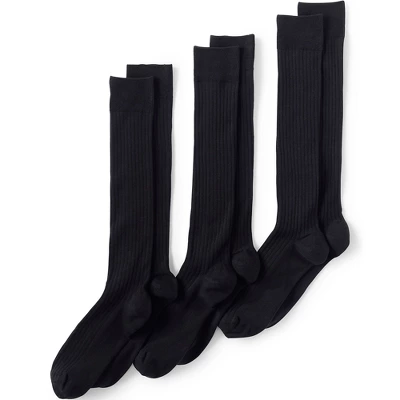 Lands' End Men's Seamless Toe Over The Calf Rib Dress Socks 3-pack 2 Lands' End Men's Seamless Toe Over The Calf Rib Dress Socks 3-pack - Image 2