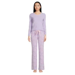 Lands' End Women's Tall Knit Pajama Set Long Sleeve T-Shirt And Pants -Clothing store GUEST e0047e4c 7c61 47ee 8979 11341312ffb2