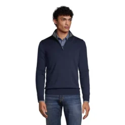 Lands' End Men's Fine Gauge Supima Cotton Quarter Zip Sweater -Clothing store GUEST e06673c7 db33 43e3 a9ea 0fb3a8f14410