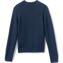 Lands' End School Uniform Kids Cotton Modal V-neck Sweater