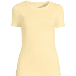 Lands' End Women's Cotton Rib Short Sleeve Crewneck T-shirt -Clothing store GUEST e299d4cc 59f5 49d3 afb0 b842119e5dfe