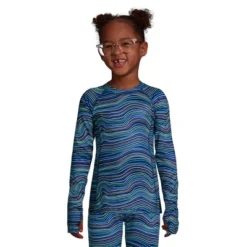 Lands' End Girls Thermal Base Layer Long Underwear Thermaskin Crew Neck Shirt