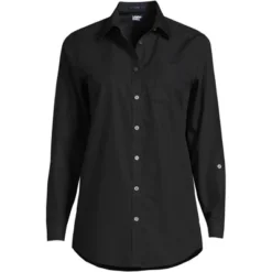 Lands' End Women's Wrinkle Free No Iron Roll Sleeve Boyfriend Tunic Top -Clothing store GUEST e597cc16 1f2d 4b01 8a88 1b9359cda67a