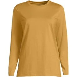 Lands' End Women's Relaxed Supima Cotton Long Sleeve Crewneck T-Shirt -Clothing store GUEST e5f91f15 7cf9 4e19 aa33 008bf8639427