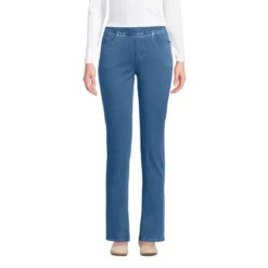 Lands' End Women's Starfish Mid Rise Pull On Knit Denim Straight Jeans -Clothing store GUEST e72305ce edb2 45bd 8de9 59fb07e65448