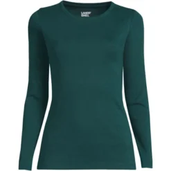 Lands' End Women's Tall All Cotton Long Sleeve Crewneck T-Shirt -Clothing store GUEST ea4a6a9f f92b 4be1 af8a 10160da7e442