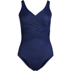Lands' End Women's Plus Size DD-Cup Slender Tummy Control Chlorine Resistant Wrap One Piece Swimsuit 12 Lands' End Women's Plus Size DD-Cup Slender Tummy Control Chlorine Resistant Wrap One Piece Swimsuit -Clothing store GUEST ecf2536d 5c36 444f bd3b 808974c74d81