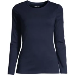 Lands' End Women's Tall All Cotton Long Sleeve Crewneck T-Shirt -Clothing store GUEST ed21f9b9 7a58 4dd7 be77 9887eb467ceb