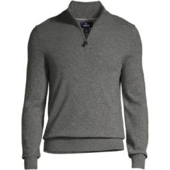 Lands' End Men's Fine Gauge Cashmere Quarter Zip -Clothing store GUEST ed91aa10 3a3c 458c abbf 4538666b6449