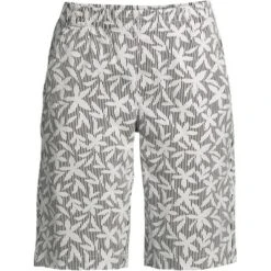 Lands' End Women's Plus Size Mid Rise Elastic Waist Pull On 12" Knockabout Chino Bermuda Shorts -Clothing store GUEST edeff4e7 f1ca 4089 b769 21b77a7f643c