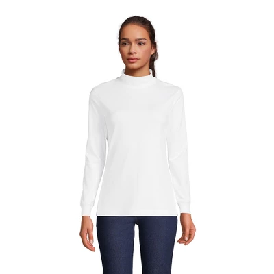 Lands' End Women's Long Sleeve Supima Mock Turtleneck 5 Lands' End Women's Long Sleeve Supima Mock Turtleneck - Image 5