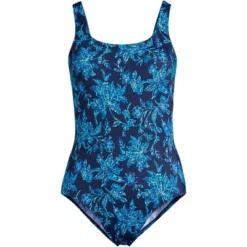 Lands' End Women's Chlorine Resistant Scoop Neck High Leg Soft Cup Tugless Sporty One Piece Swimsuit -Clothing store GUEST f0707409 e243 4551 8b81 175c134bc4cc