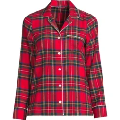 Lands' End Women's Long Sleeve Print Flannel Pajama Top -Clothing store GUEST f07f8644 6f73 4292 8063 7c45f3f8eb40