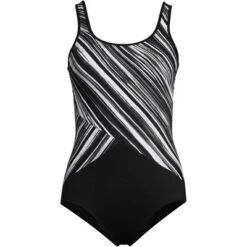 Lands' End Women's Long Chlorine Resistant Scoop Neck Soft Cup Tugless Sporty One Piece Swimsuit -Clothing store GUEST f0cb55ee 26e2 4b54 8149 50de8eb8cbd7