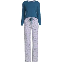 Lands' End Women's Tall Knit Pajama Set Long Sleeve T-Shirt And Pants -Clothing store GUEST f13bc1b2 fa0e 4815 a729 818e9057202b