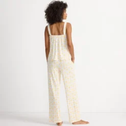 Lands' End Women's Cooling 2 Piece Pajama Set - Sleeveless Square Neck Top And Pants