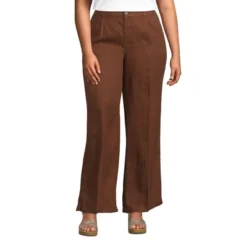 Lands' End Women's High Rise Elastic Back Wide Leg Linen Pleated Pants -Clothing store GUEST f2443b28 de9c 452f a734 7fcea159edab