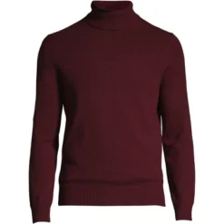Lands' End Men's Fine Gauge Cashmere Turtleneck Sweater